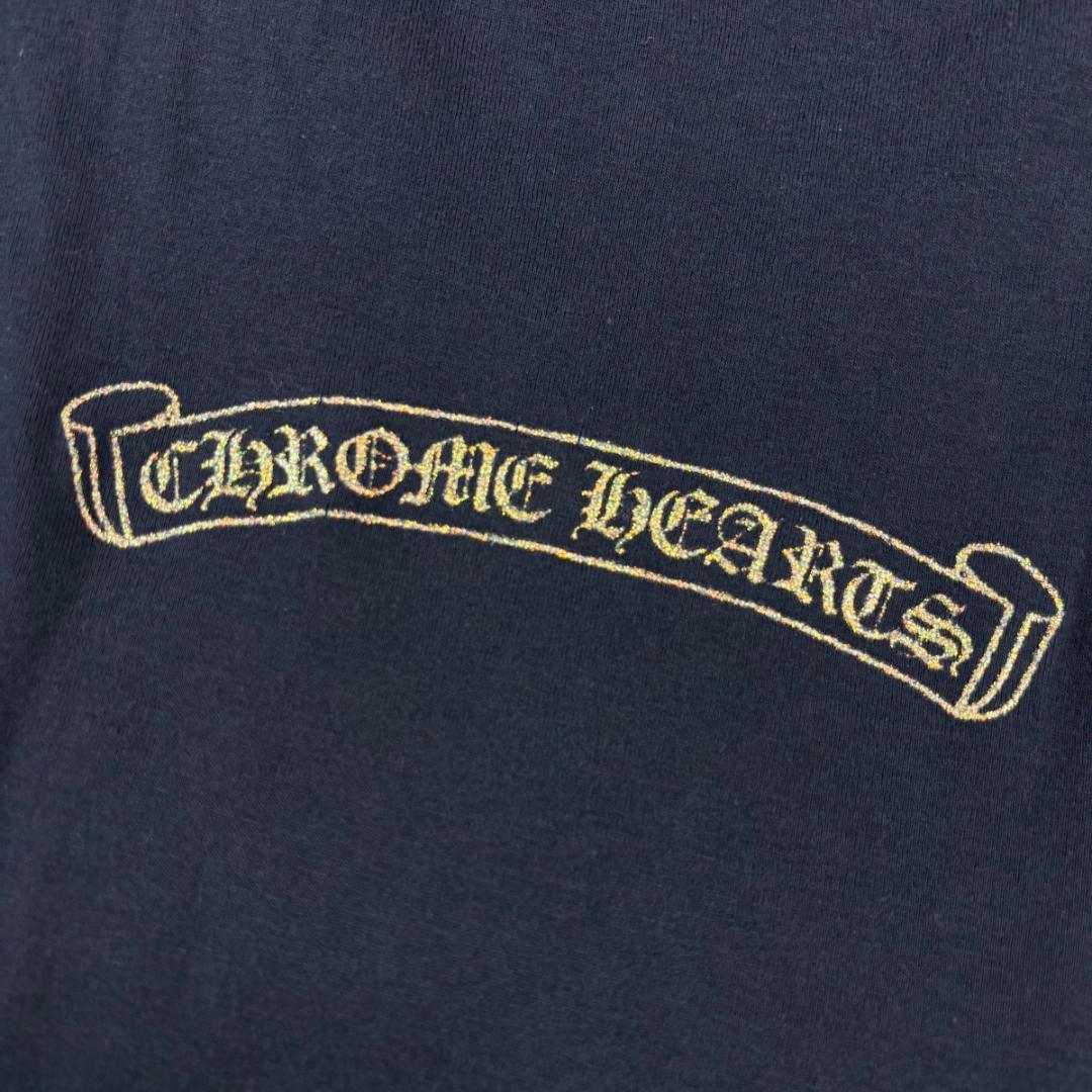 【ユノ】美品 クロムハーツ ゴールドクロスプリントTシャツ USA製Y2K