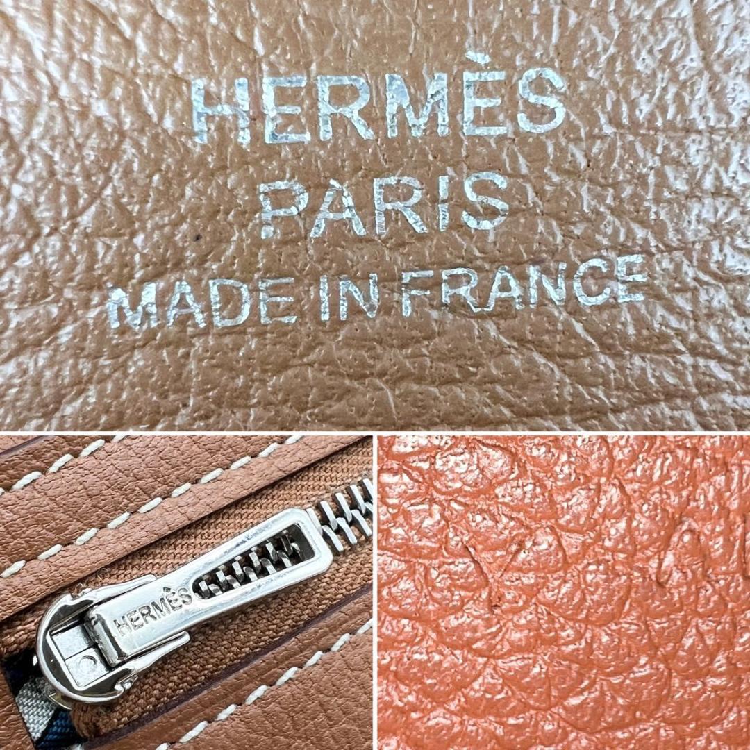 【美品 箱付き】エルメス シチズン ツイル ロング シルクイン 長財布 ブラウン