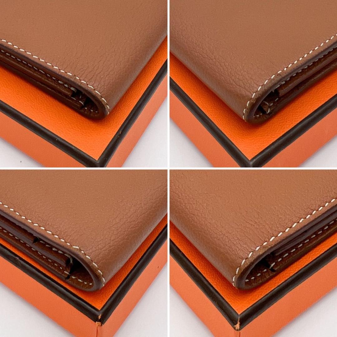 【美品 箱付き】エルメス シチズン ツイル ロング シルクイン 長財布 ブラウン