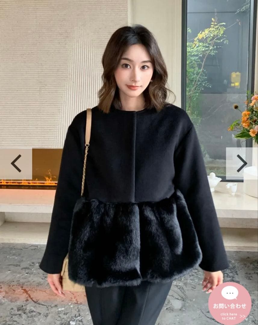 ジャケット・アウター birthday bash PEPLUM FUR DOCKING COAT