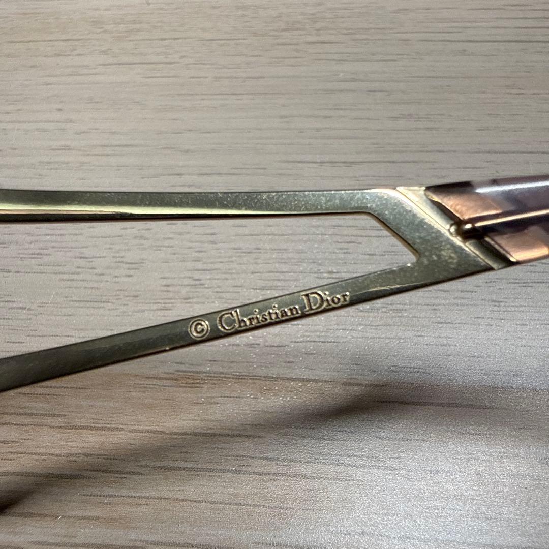 Dior ブラウンレンズ ゴールドフレーム サングラス