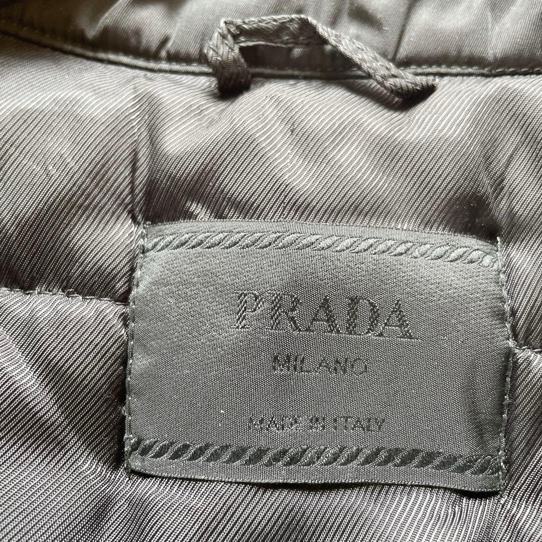 貴重 PRADA プラダ ダウンベスト 黒 M リモンタナイロン イタリア製