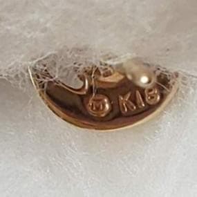 MIKIMOTO ミキモト K18 パール ピアス 片耳 三日月 ○M刻印