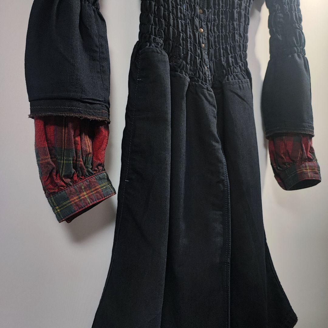 レア 90s 00s マリテフランソワジルボー ワンピース インディゴ チェック