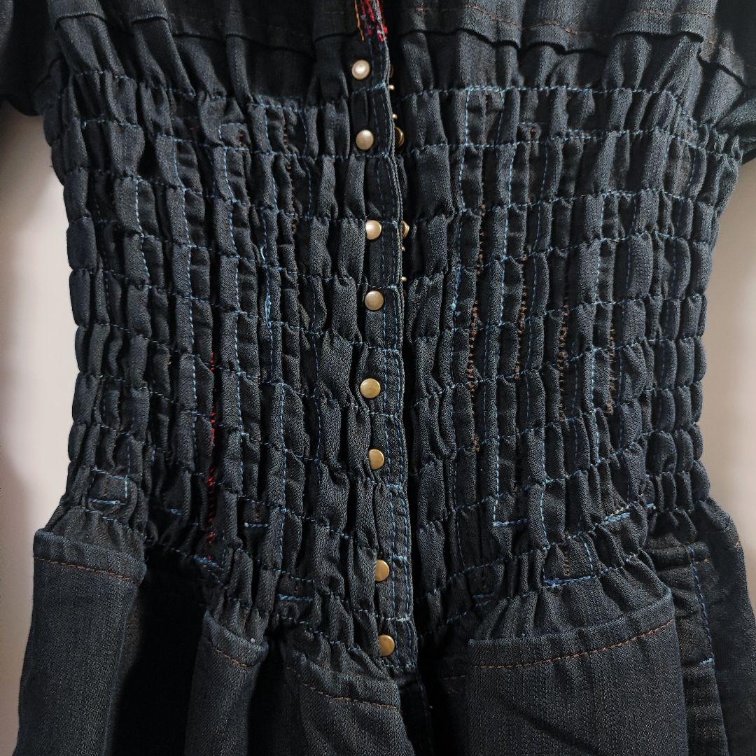 レア 90s 00s マリテフランソワジルボー ワンピース インディゴ チェック