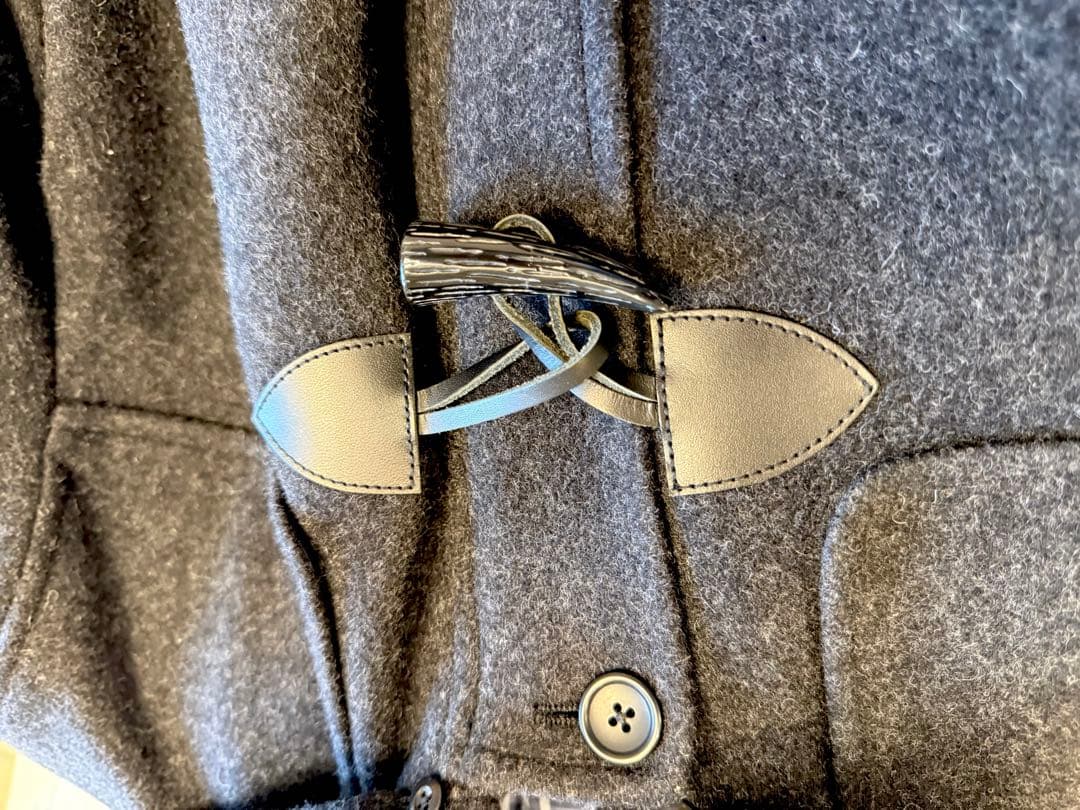 【新品・未使用】CHAPS ダッフルコート ウール混紡　ダークグレー フード付き