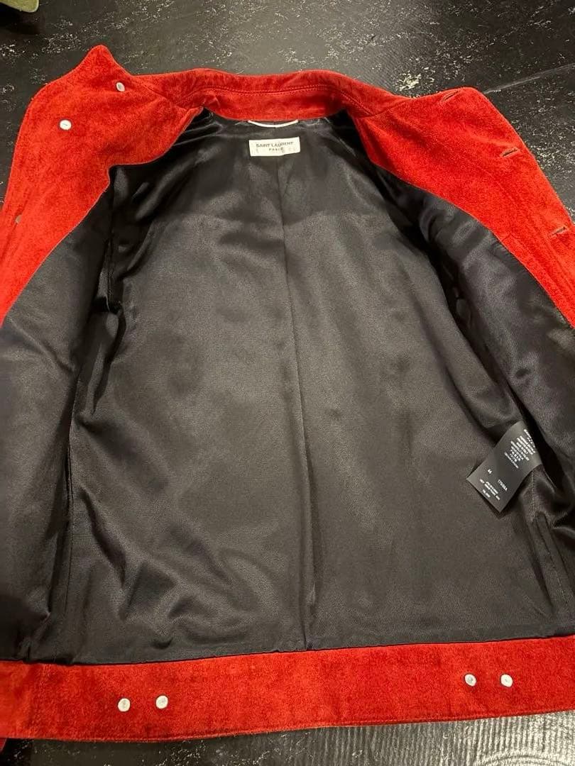 サンローランパリ 2020SS スエードGジャン トラックジャケット赤 44