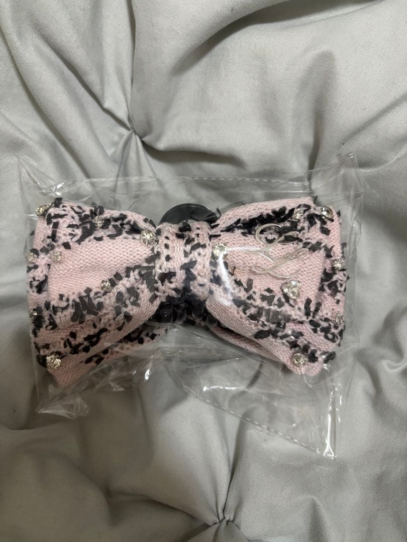 【当日発送】 lumignon ルミニョン リボン ヘアクリップ ピンクブラック