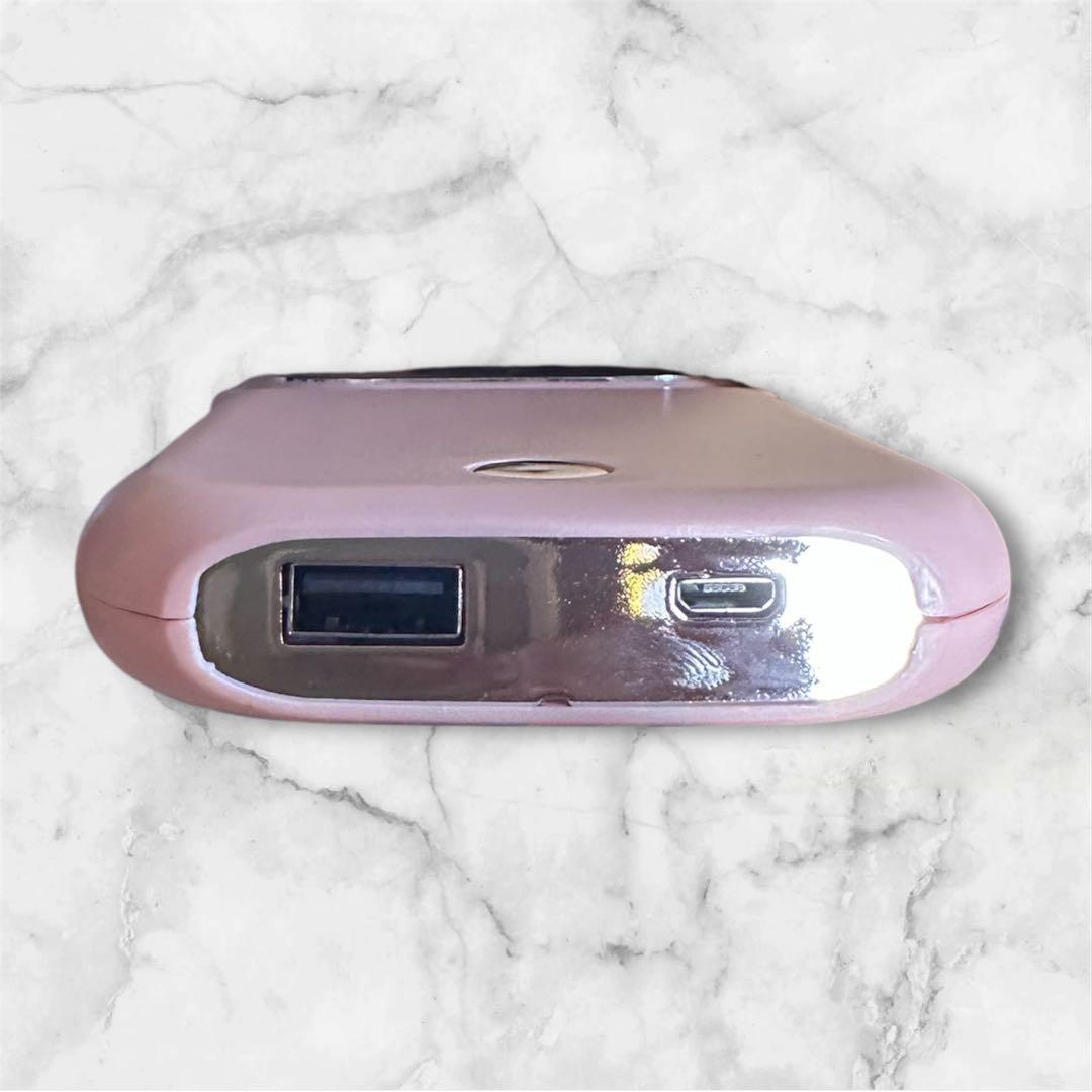 首かけ 手持ち扇風機 充電 モバイルバッテリー 3000mAh ピンク