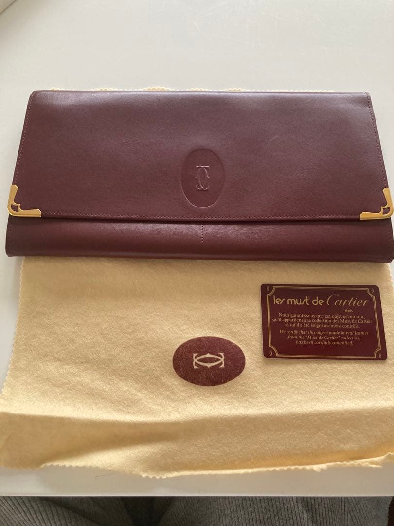 カルティエ マストライン クラッチバッグ セカンドバッグ 薄型 ヴィンテージ