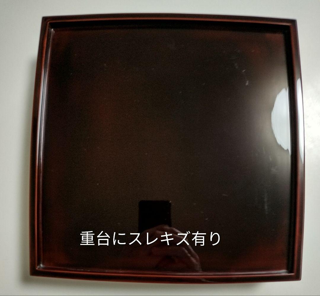 輪島塗　蒔絵六瓢の図　胴張三段重　重台付き　作家もの