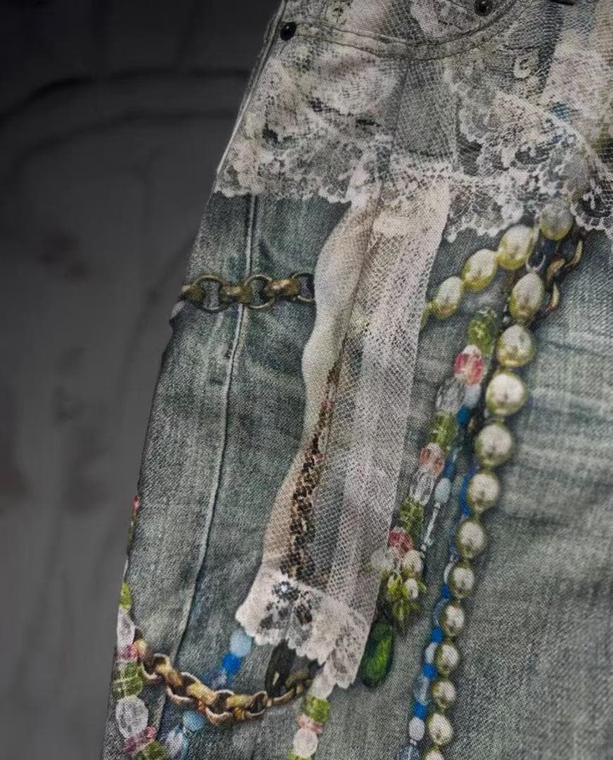 Acne Studios最アートデザイン デニムパンツ