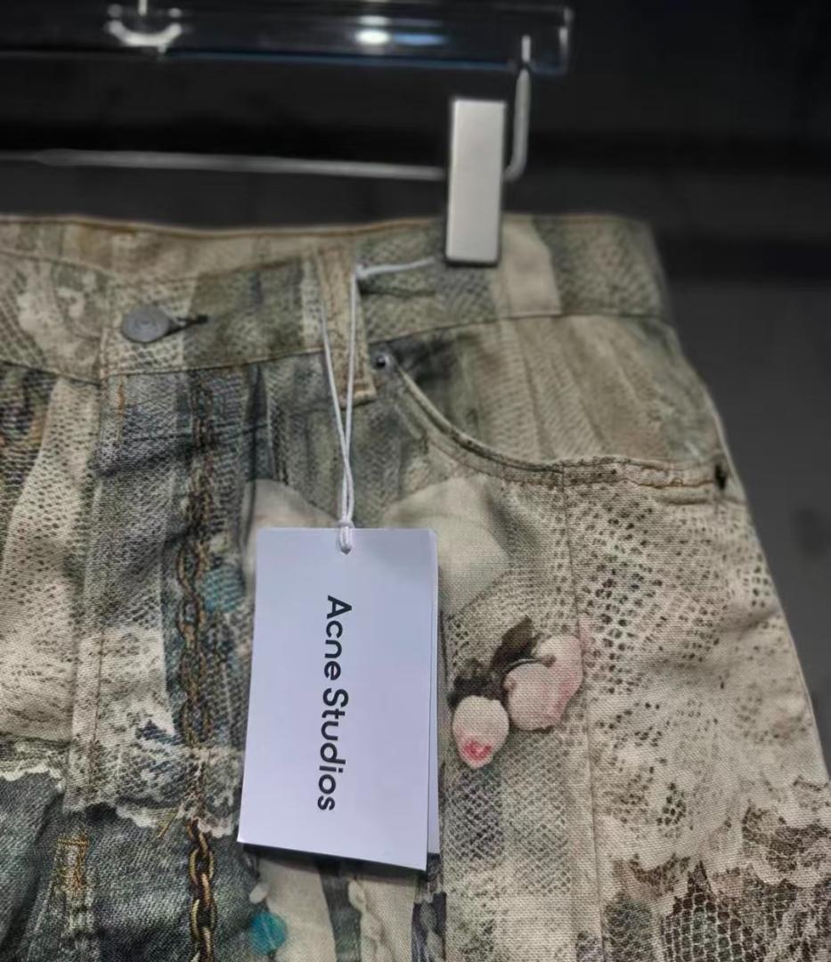 Acne Studios最アートデザイン デニムパンツ