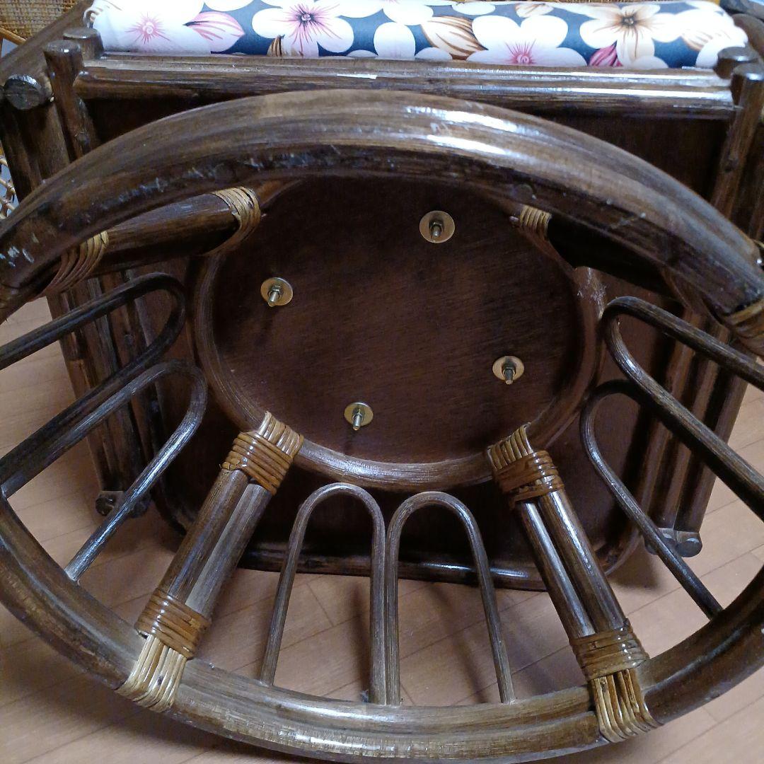 天然籐リクライニング回転座椅子　籐製 ラタン製