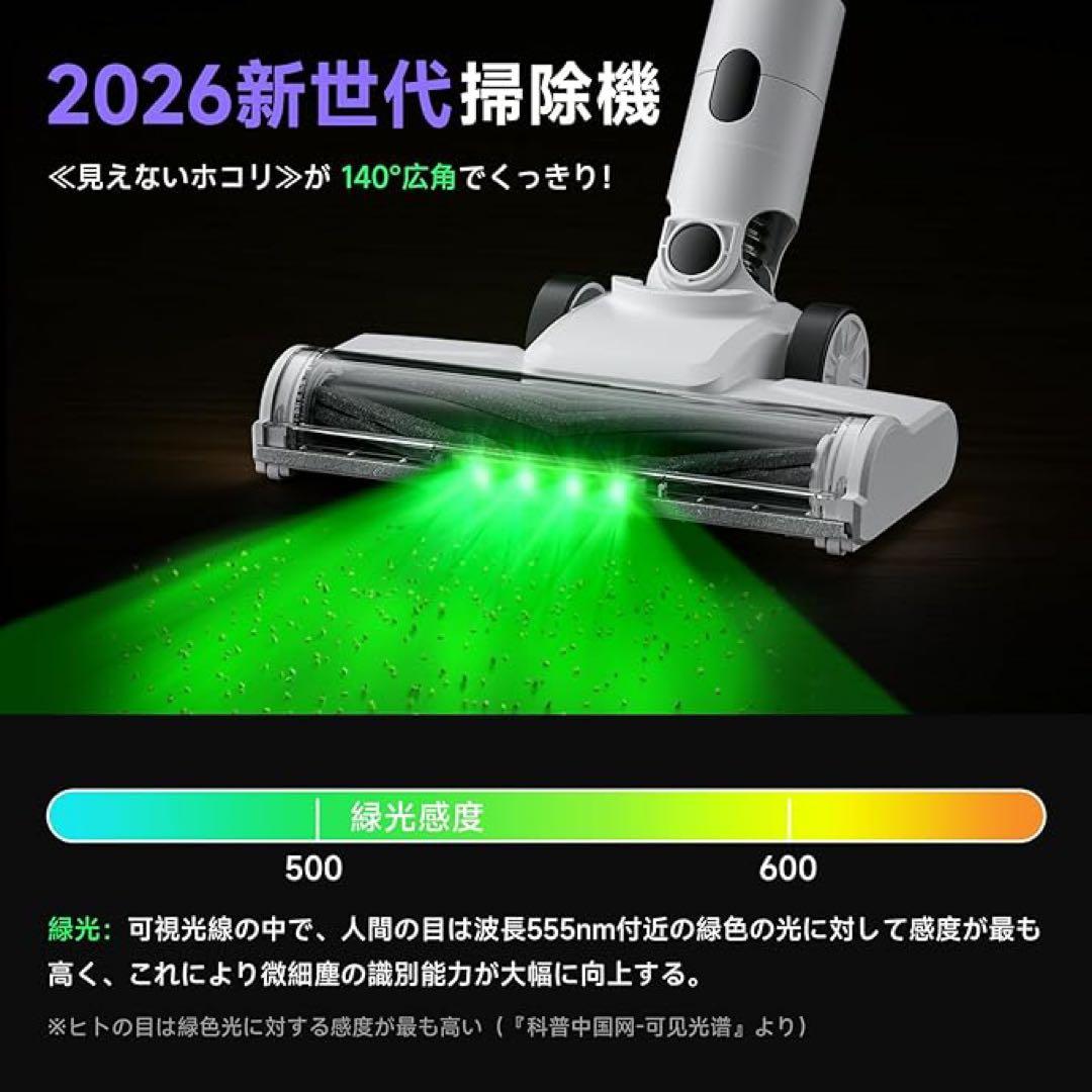 掃除機 コードレス 強力吸引 軽量 スティック ハンディ サイクロン LED