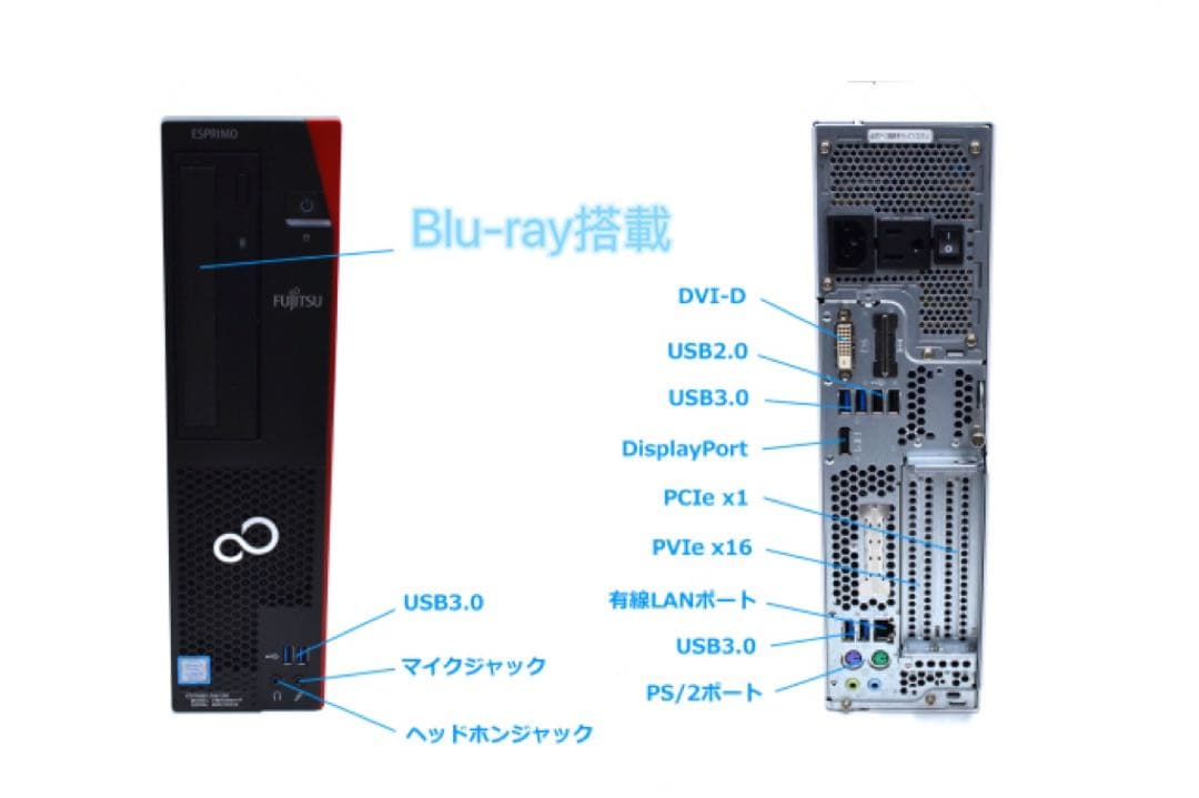 SSD480GB/ 高性能Core i5-7500/8GB/富士通 D587