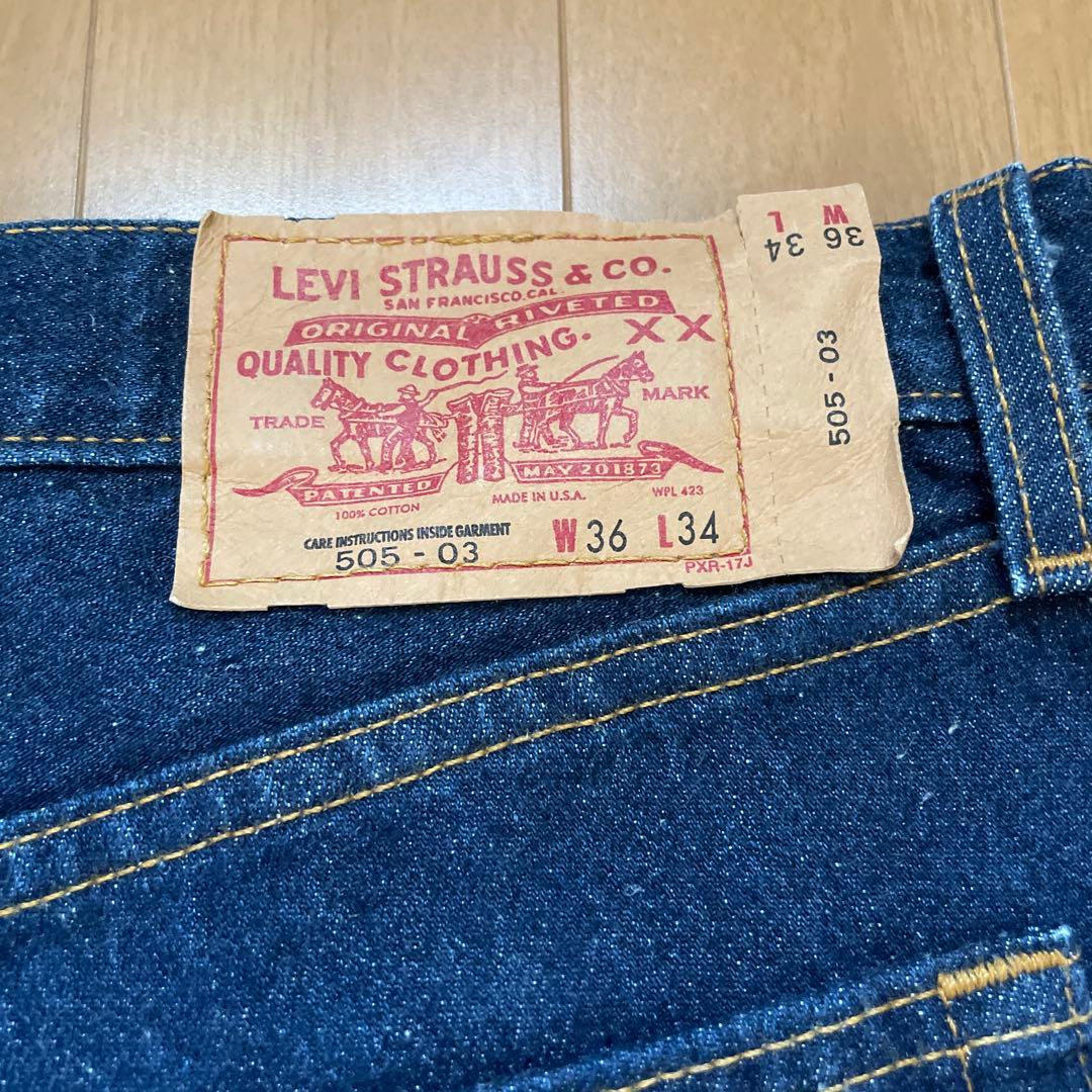 【濃紺】00s Levi's 505 USA製　ボタン裏532
