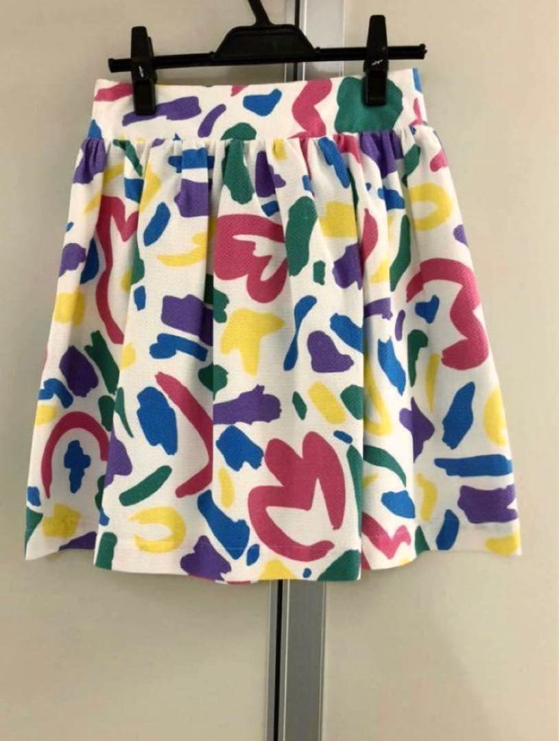 【MOSCHINO COUTURE！】 マルチカラー レトロ プリント スカート