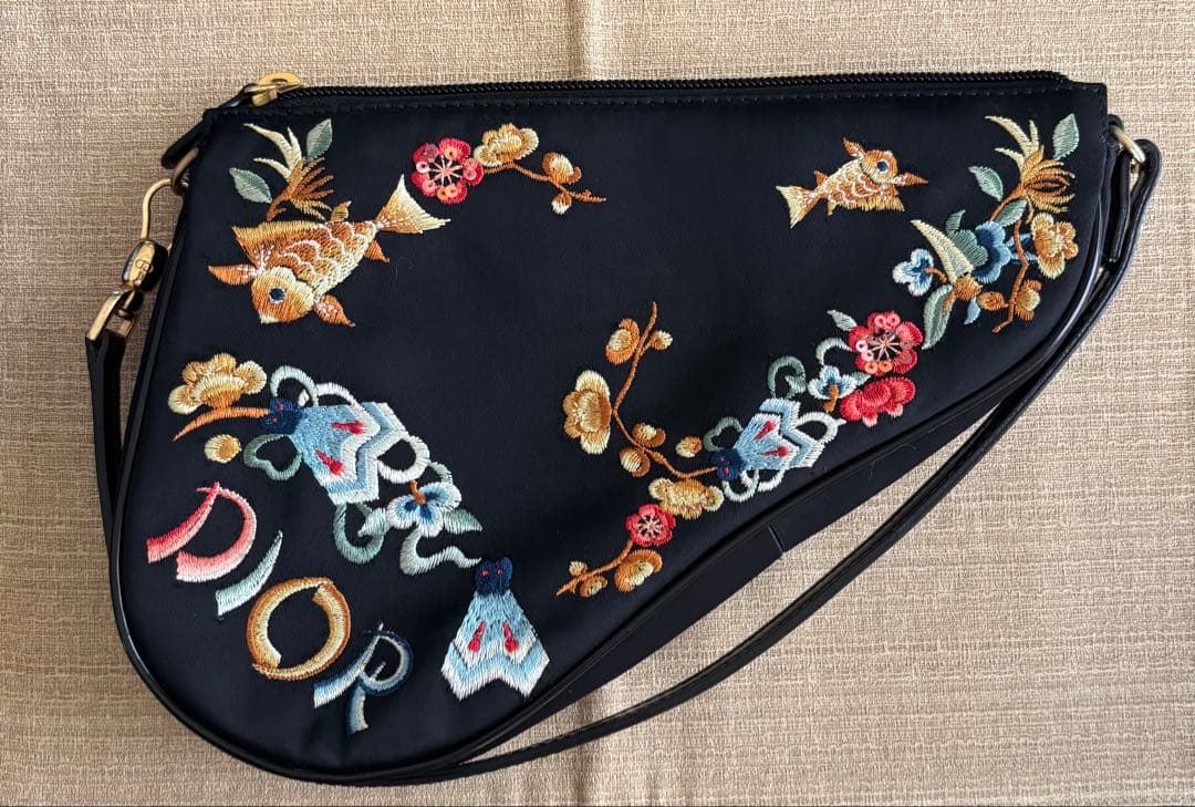 Dior アクセサリーポーチ サドルバッグ 刺繍 ディオール ヴィンテージ 金魚