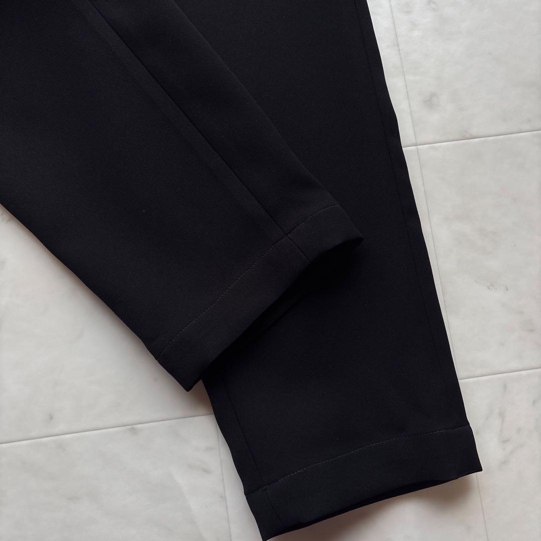 美品 ボーダーズアットバルコニー 定番 テーパードパンツ 黒 ブラック 36