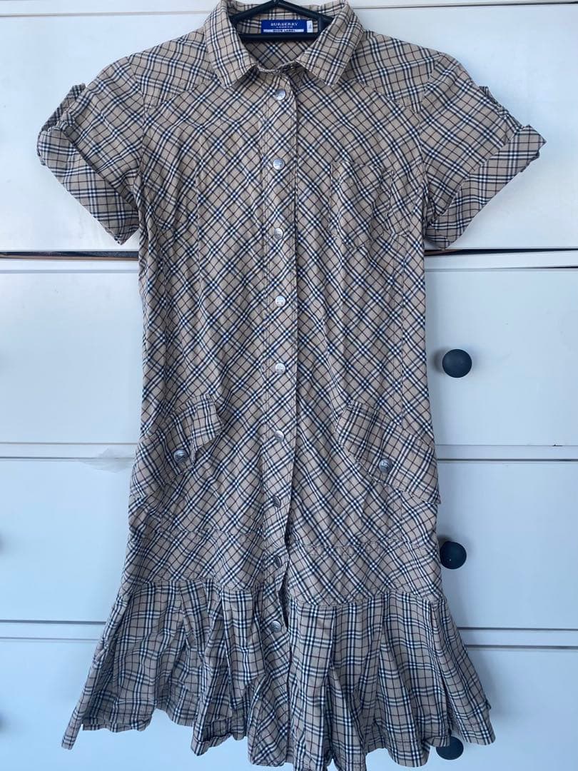 バーバリーブルーレーベル 正統ノバチェック半袖ワンピース 36