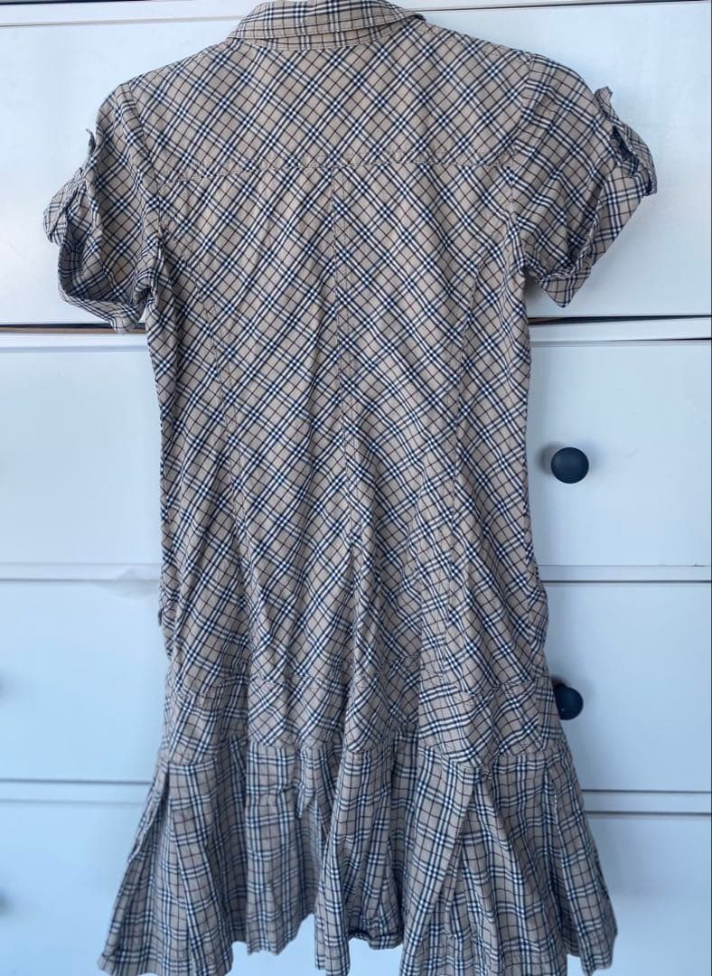 バーバリーブルーレーベル 正統ノバチェック半袖ワンピース 36
