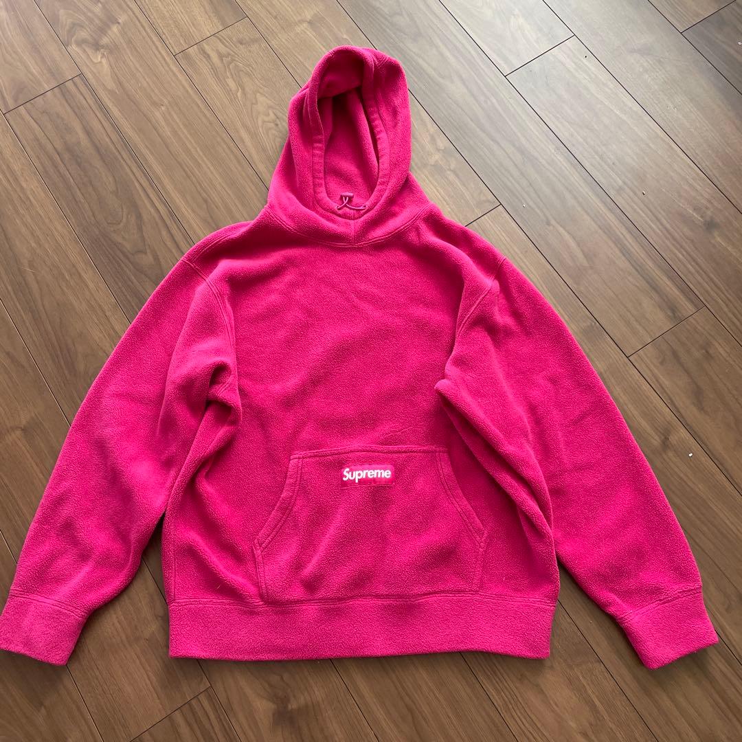 Supreme ピンク フード付きパーカー
