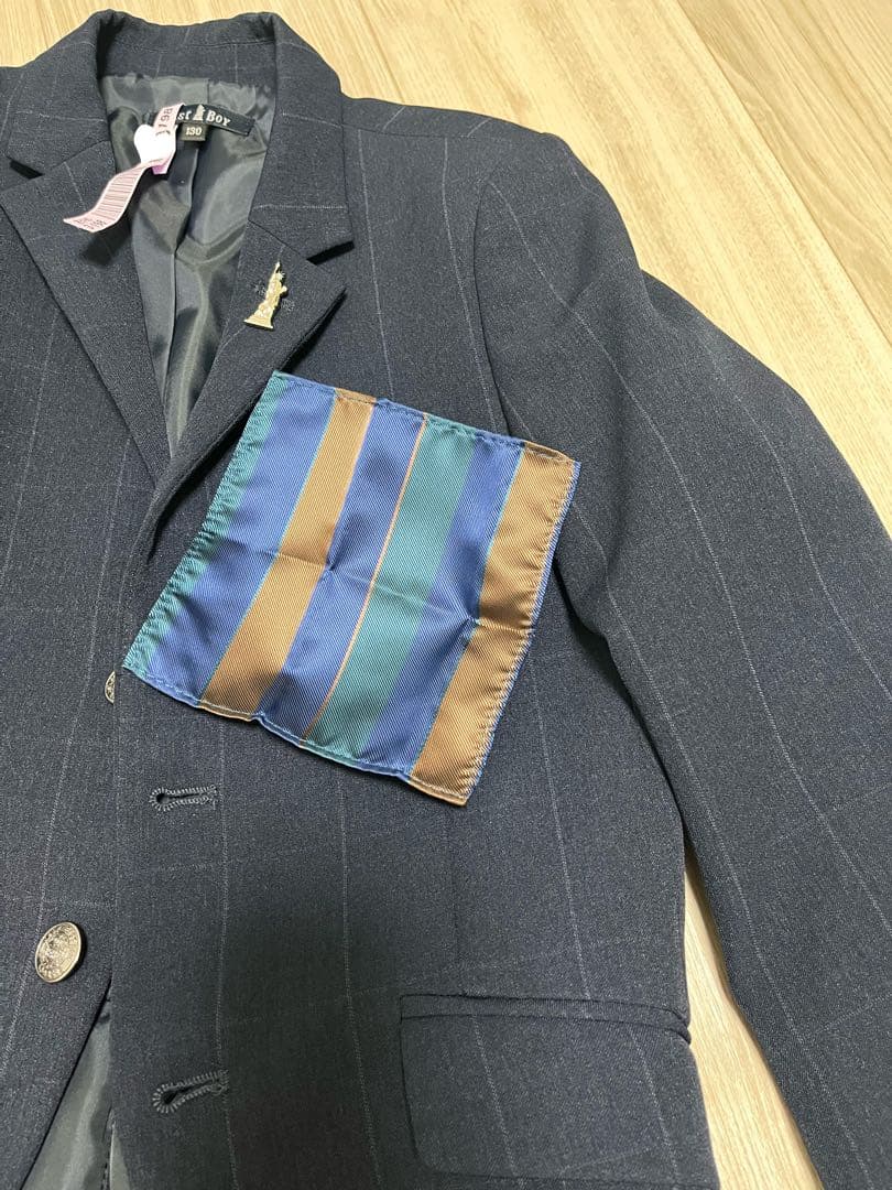 【美品】EAST BOY フォーマルスーツ ネイビー 130 卒園式 入学式