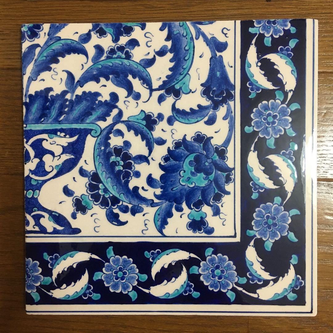 トルコ陶器　キュタフヤ　パネルタイル6枚　大型