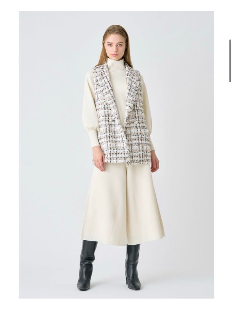 アナイ　ラメスラブツイードジレ　ツィードジレ　ベスト