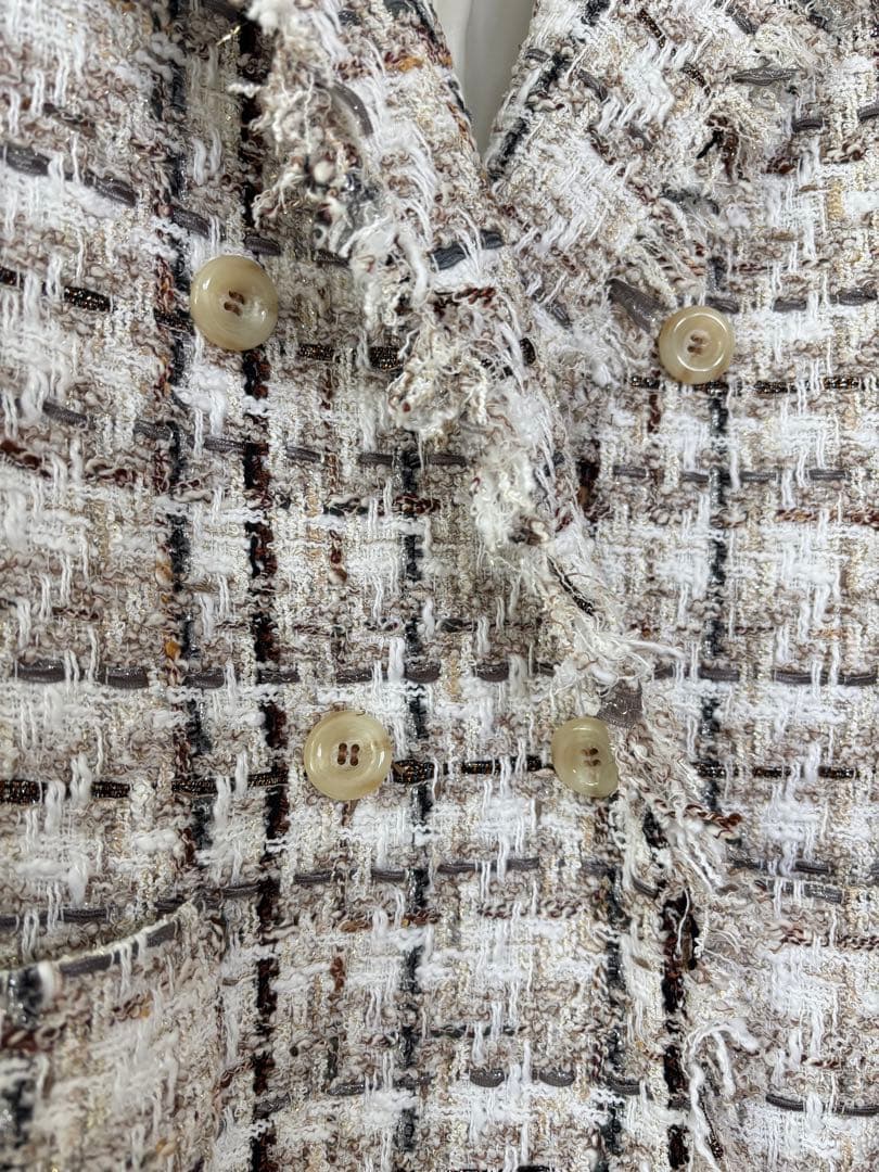 アナイ　ラメスラブツイードジレ　ツィードジレ　ベスト