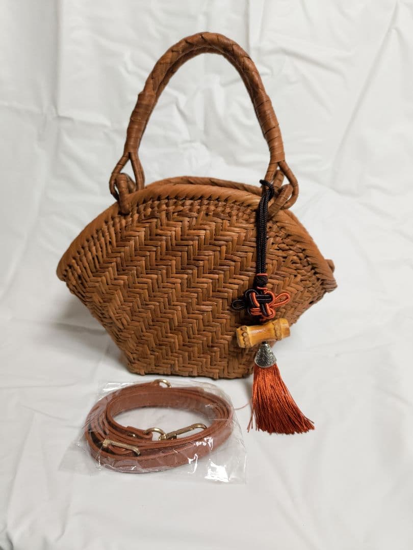 山葡萄かごバッグ 網代編み　手作り