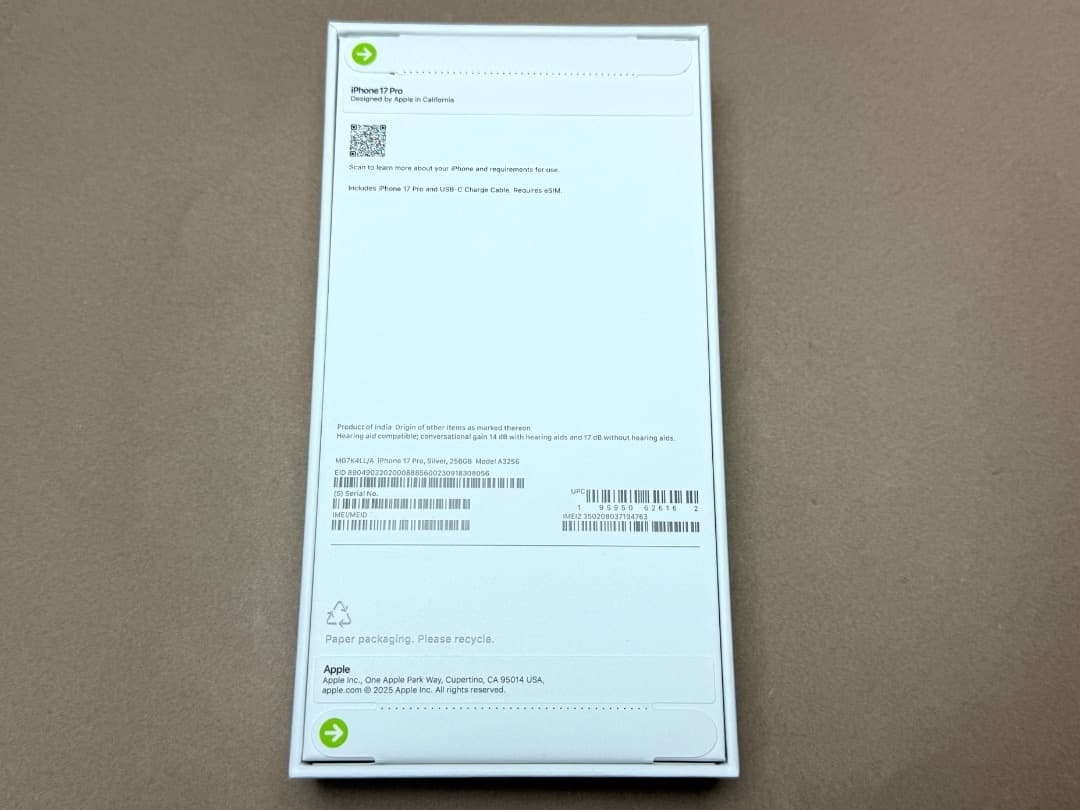 新品・未開封　iPhone 17 Pro 256GB US版