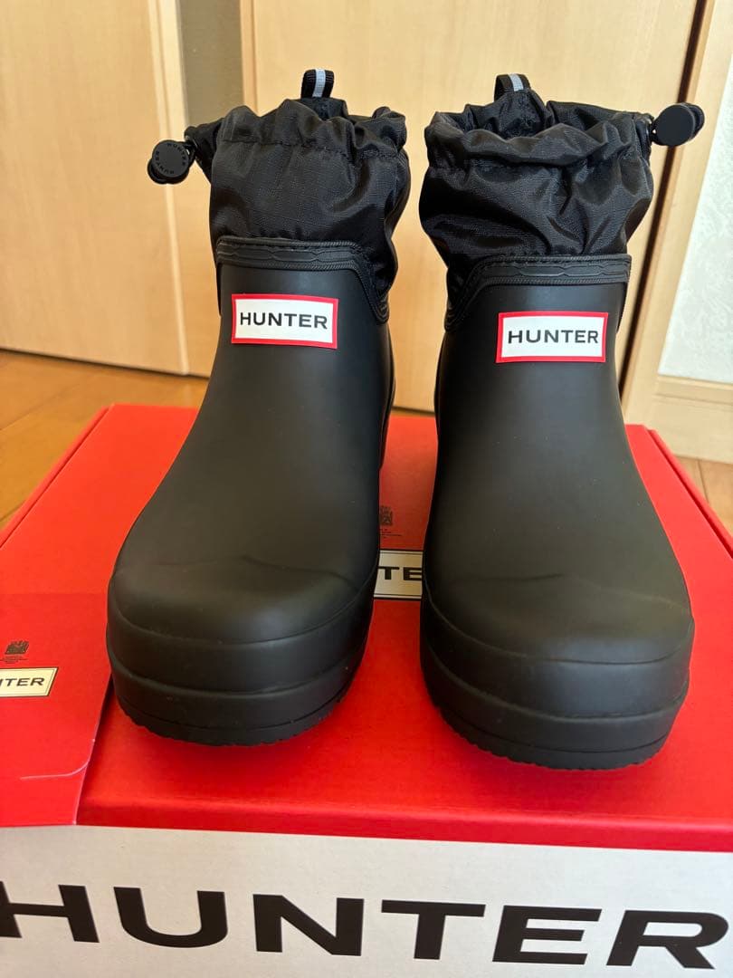 【新品・未使用品】HUNTER ハンタープレイショートトラベルブーツ 長靴　黒