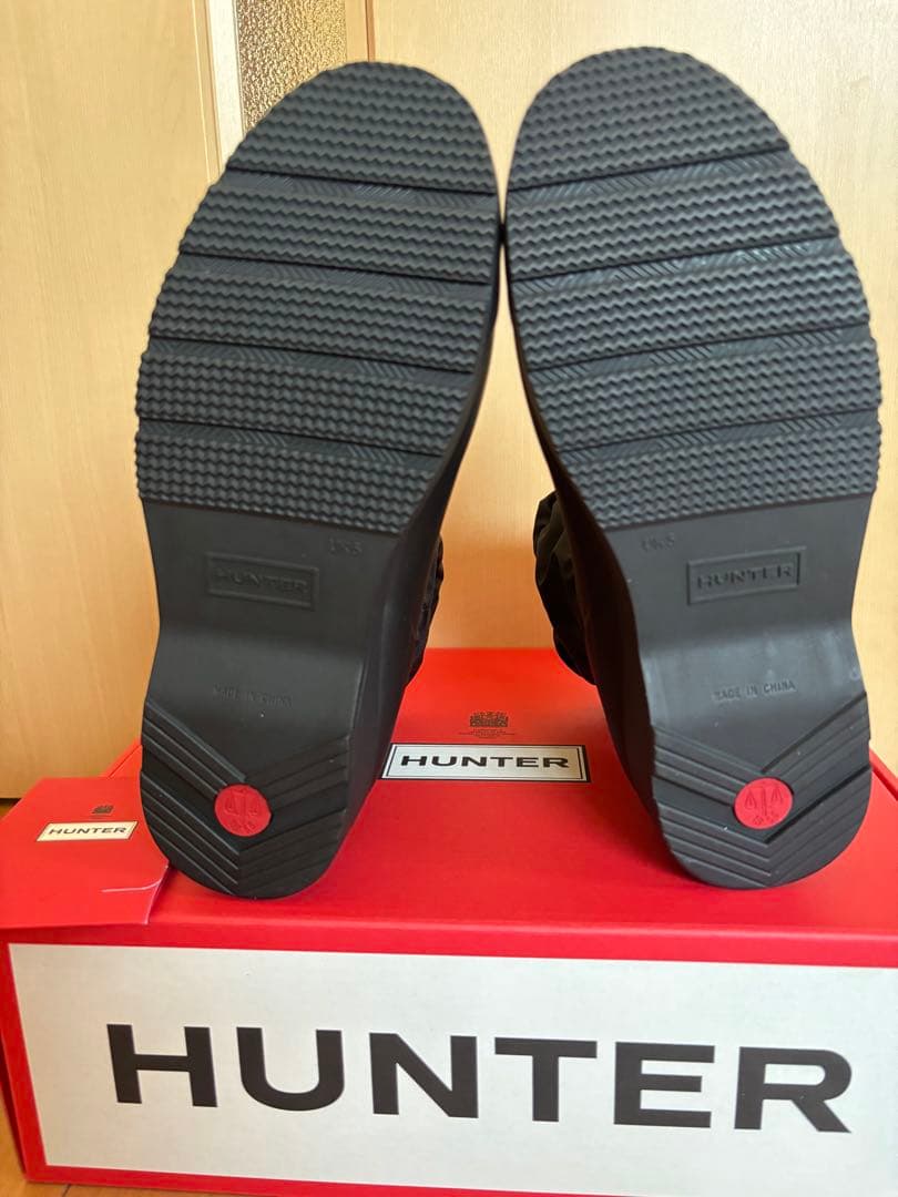 【新品・未使用品】HUNTER ハンタープレイショートトラベルブーツ 長靴　黒