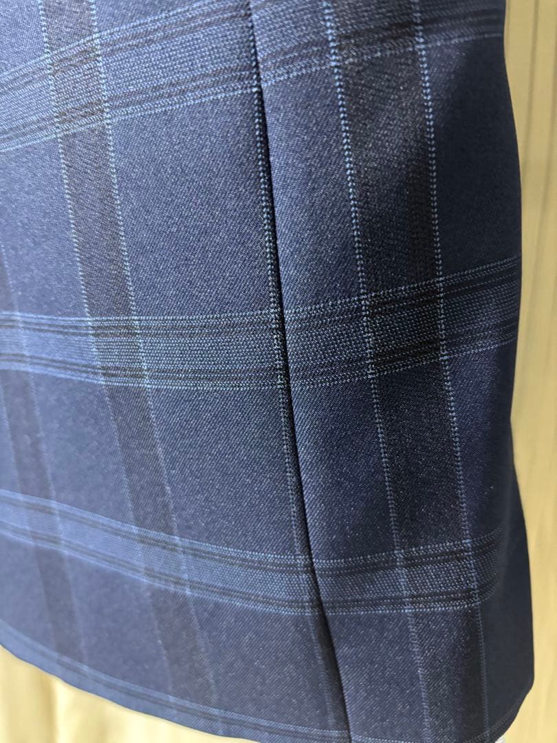 着画有！卒業式★ネイビー チェック柄 フォーマルスーツ 6点セット(160cm)