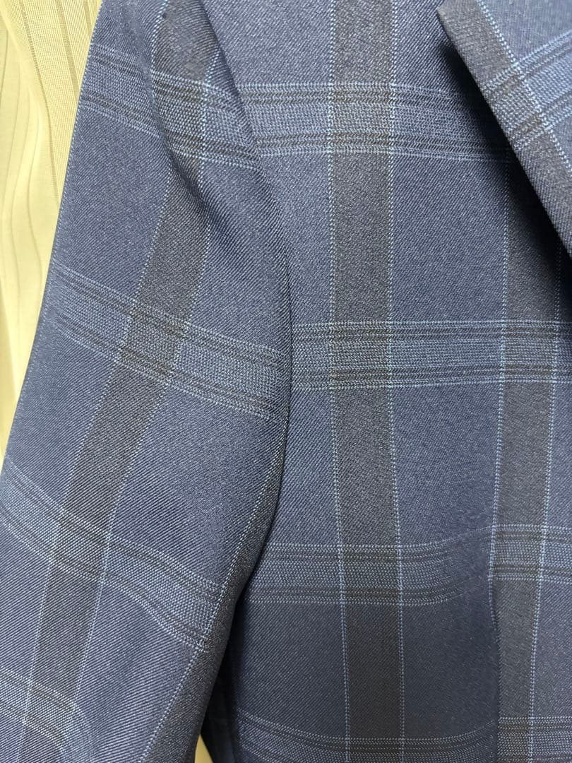 着画有！卒業式★ネイビー チェック柄 フォーマルスーツ 6点セット(160cm)