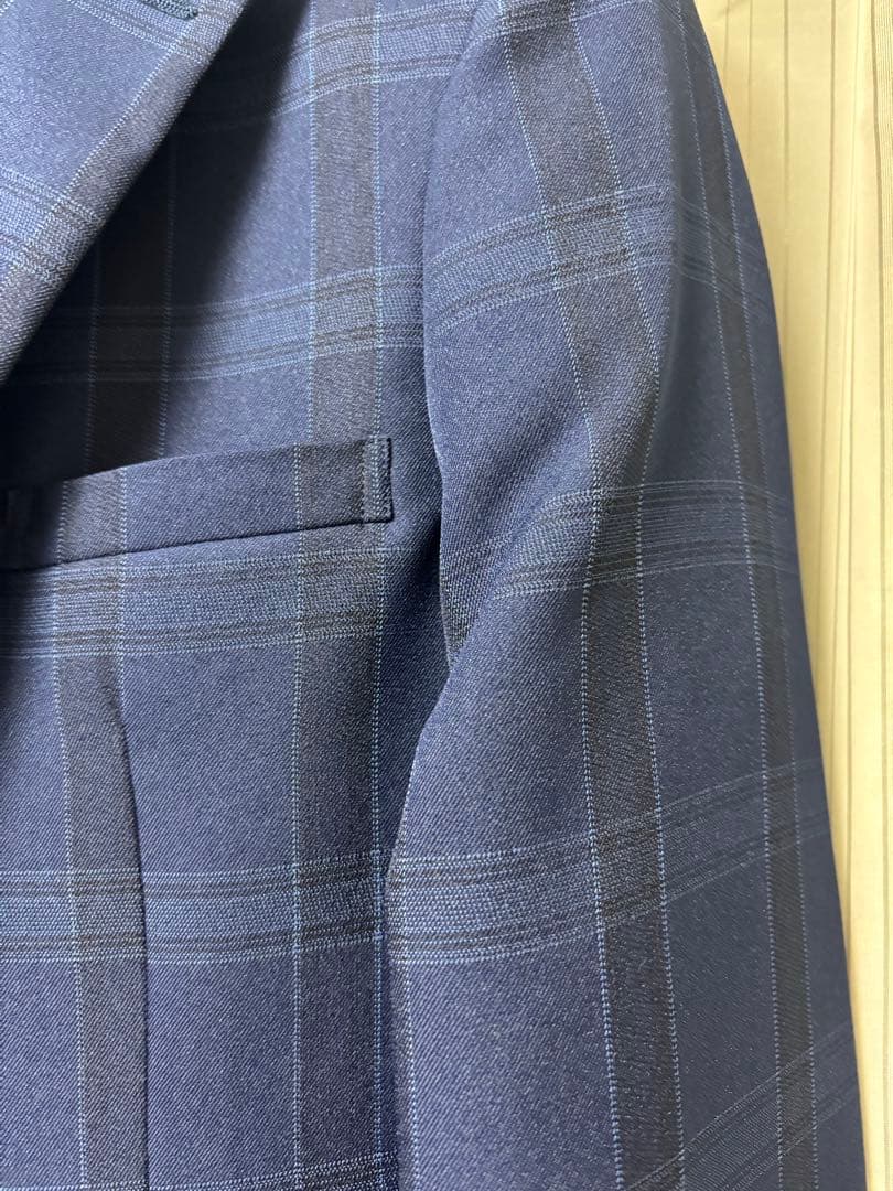 着画有！卒業式★ネイビー チェック柄 フォーマルスーツ 6点セット(160cm)