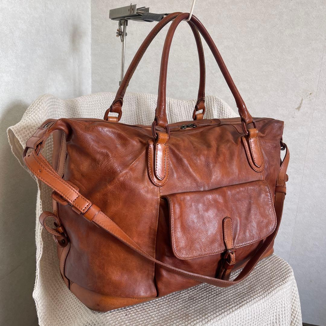 ◇ genten ゲンテン 2wayレザーショルダーバッグ ボストンバッグ ◇