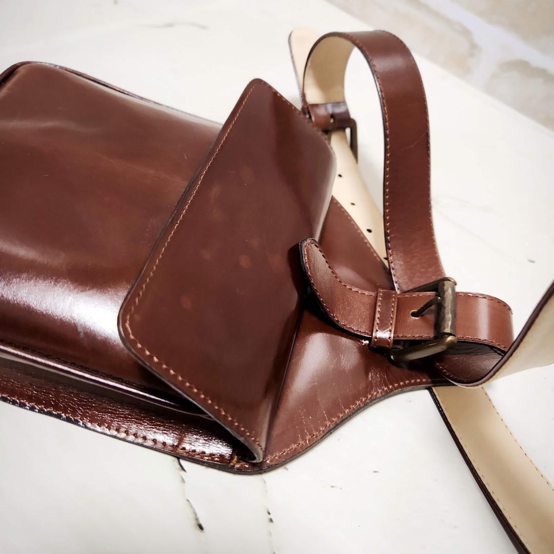 ★Ferragamo 【フェラガモ】レザー ベルトポーチ ブラウン 珍品レア