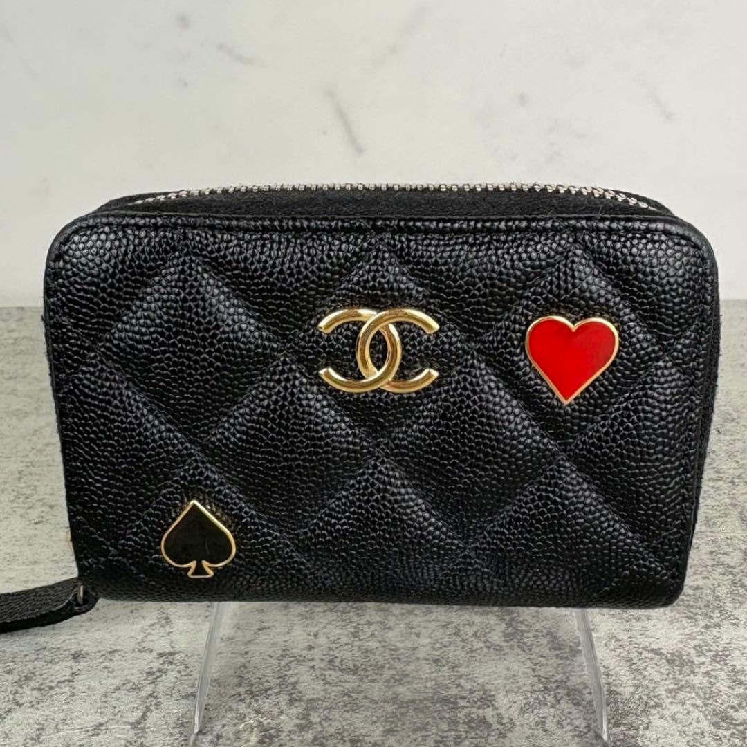 CHANEL キャビアスキン　トランプ　マトラッセ　ケース　カードケース