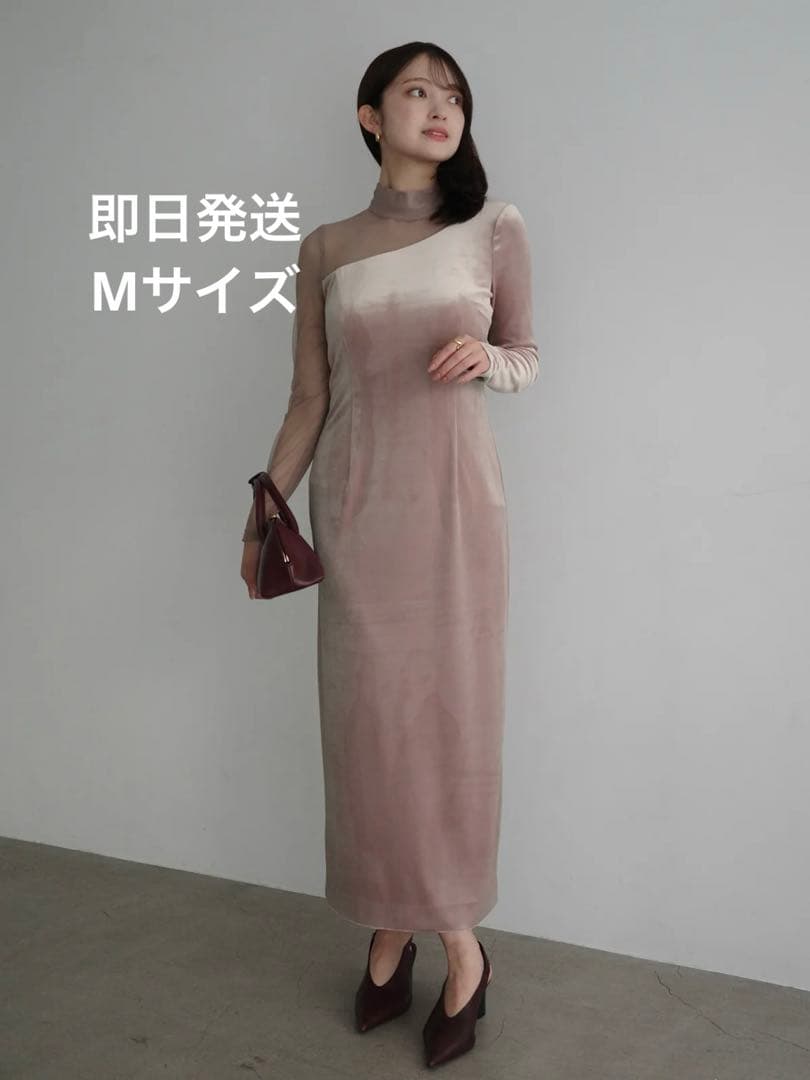 新品 アニュアンス シアーコンビ タイトワンピース ピンク