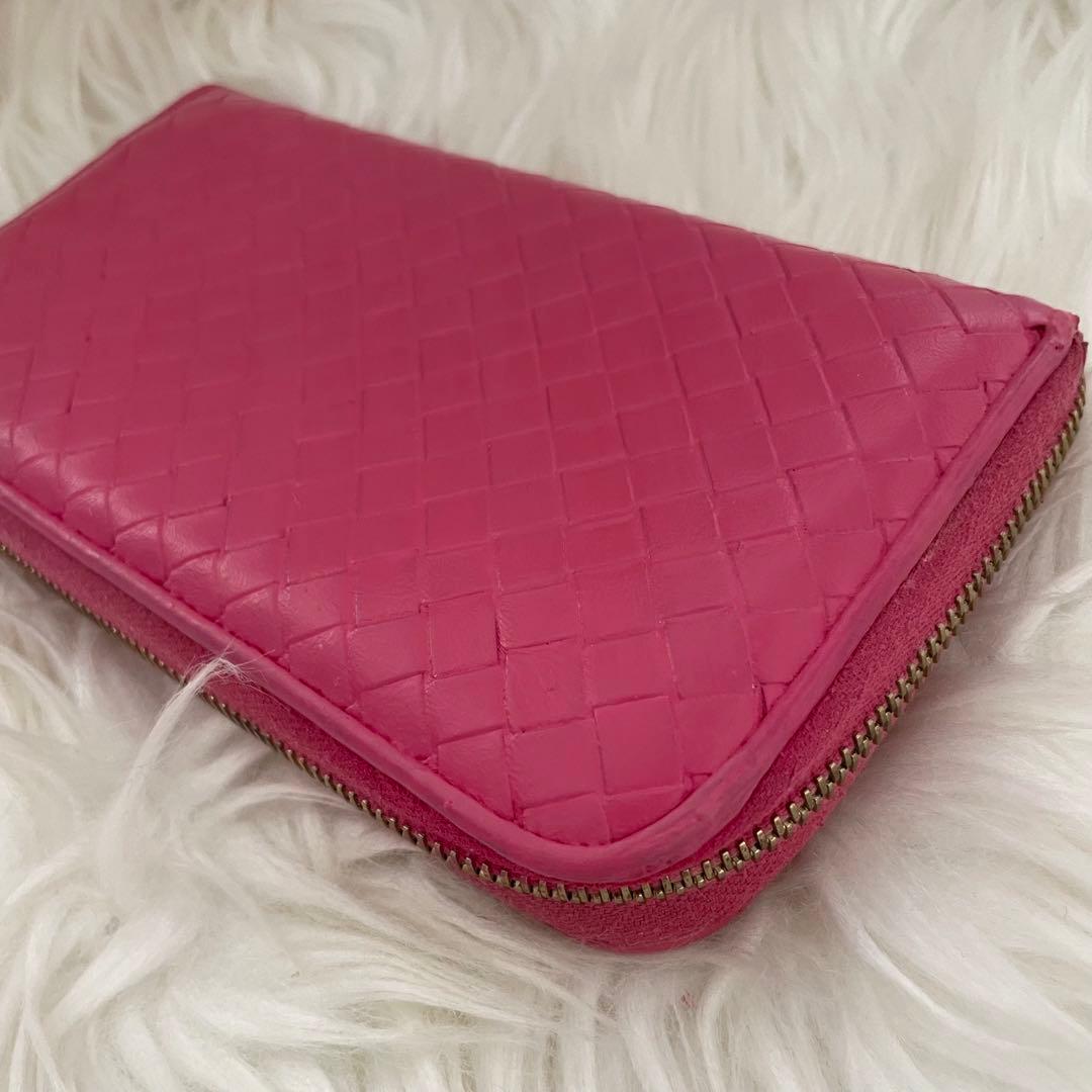 BOTTEGA ボッテガヴェネタ 財布 イントレチャート ファスナー ピンク
