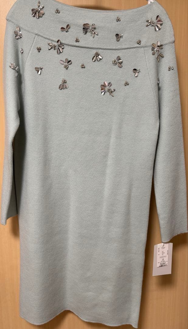 CELFORD ペダルビジューニットワンピース　ミント