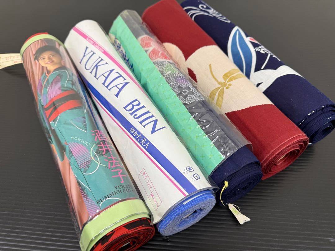 202)浴衣　反物　5点セット　着尺　綿100%