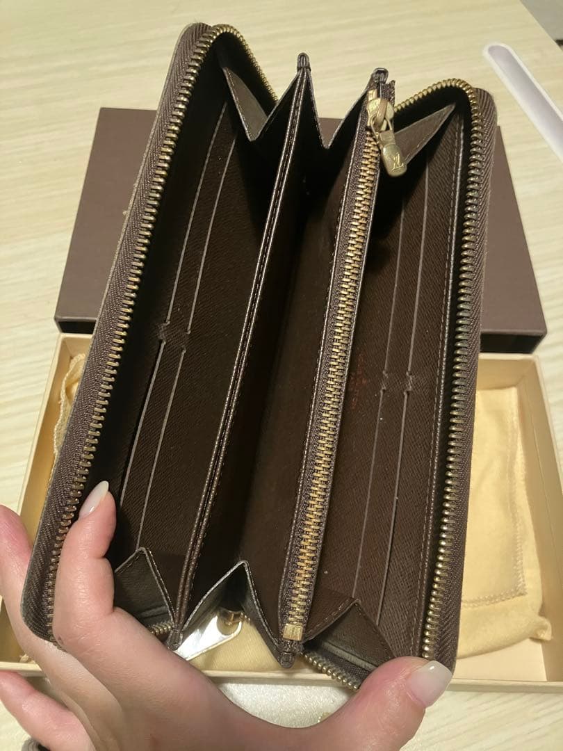 【チャック破損あり】LOUIS VUITTON ルイヴィトン ダミエ柄 長財布