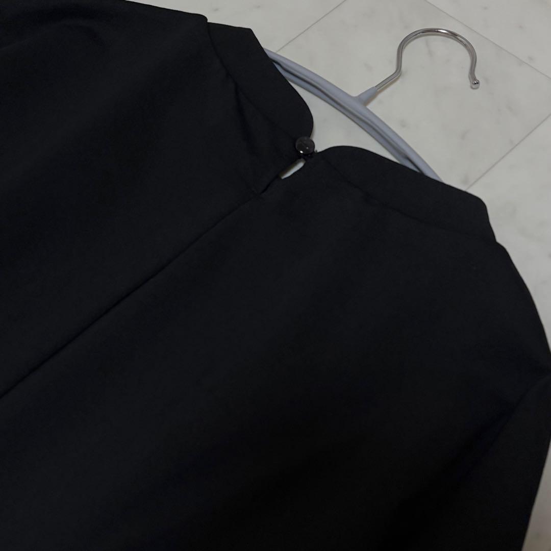 北欧、暮らしの道具店 ロングワンピース Aライン ブラック M ポンチ素材