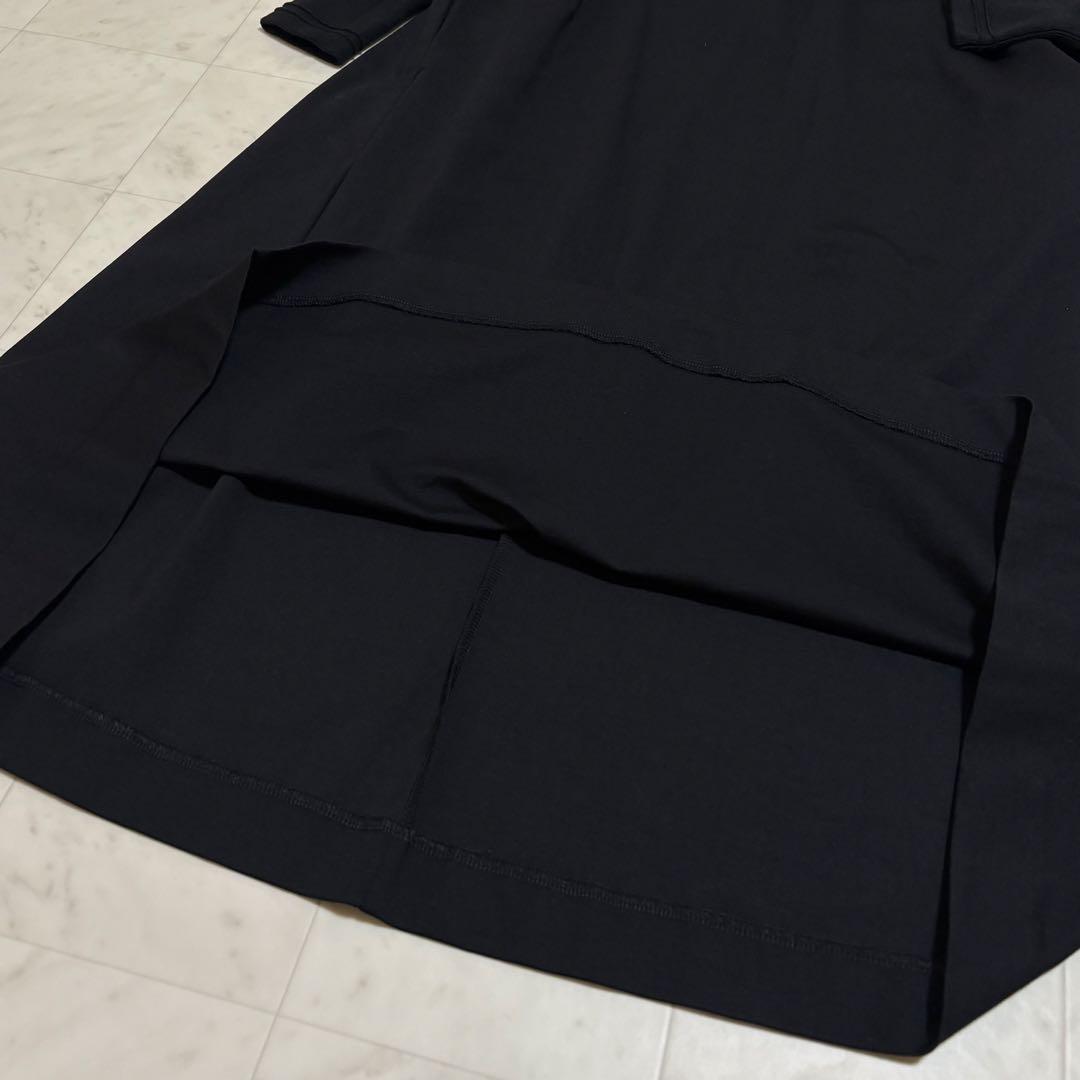 北欧、暮らしの道具店 ロングワンピース Aライン ブラック M ポンチ素材