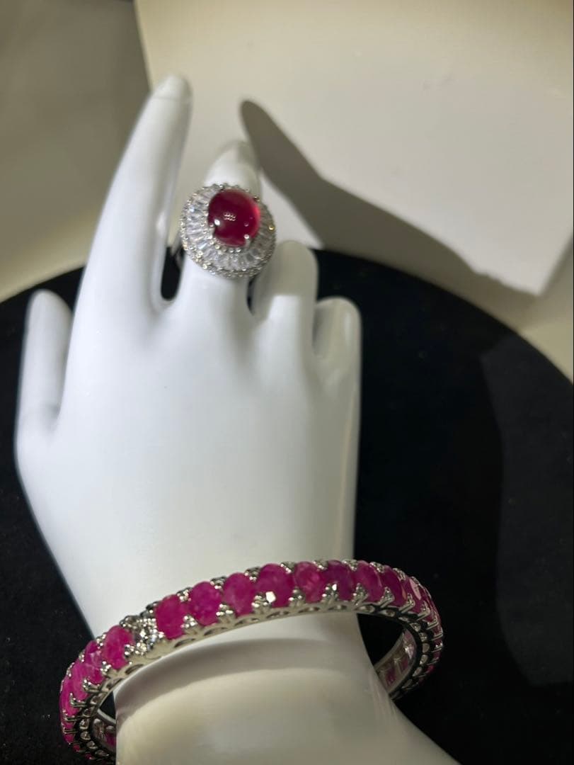 つ*る様 超豪華‼️天然ルビーリングとバングルのセット