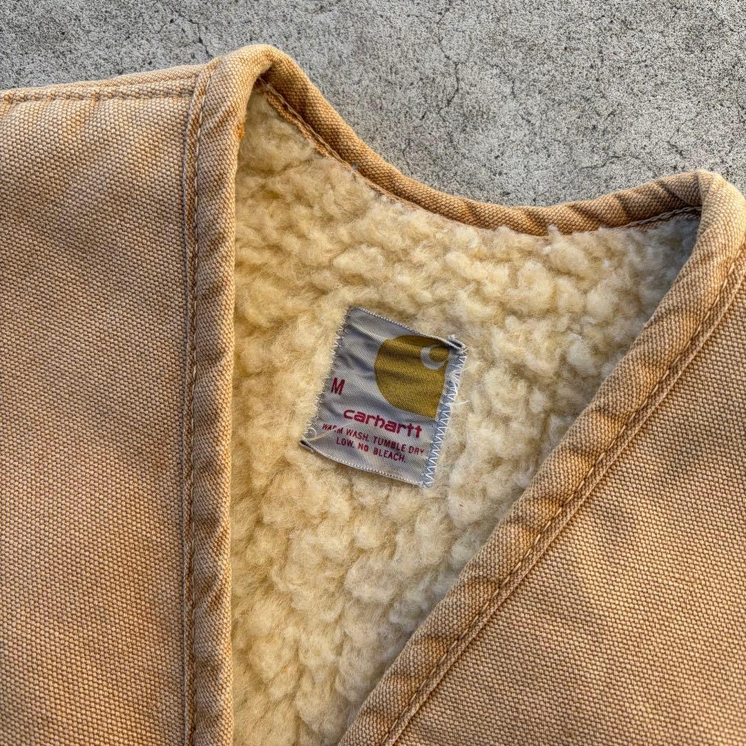最初期 70's Carhartt ダッグ 裏ボア ベスト 鬼フェード
